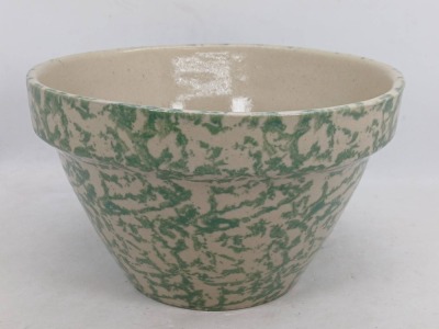 RRP Co. Pottery Spongeware Mixing Bowl in Green Pattern - 4