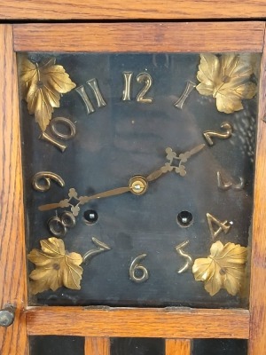 Arts and Crafts Mission Oak Clock - 3