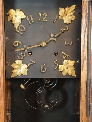 Arts and Crafts Mission Oak Clock - 4