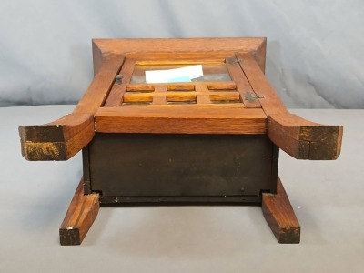 Arts and Crafts Mission Oak Clock - 8