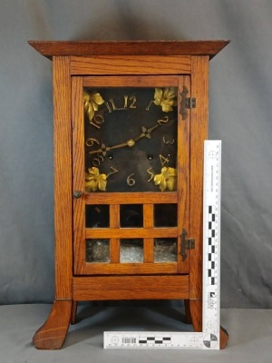 Arts and Crafts Mission Oak Clock - 9