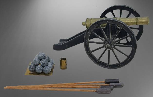 Miniature Brass and Iron Cannon Set
