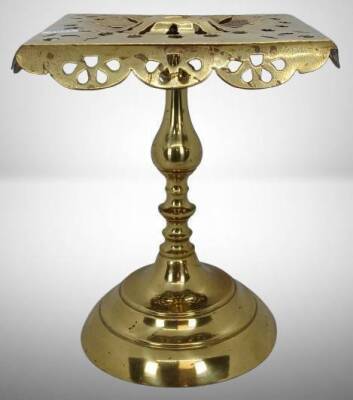 Brass Pedestal with Pierced Design