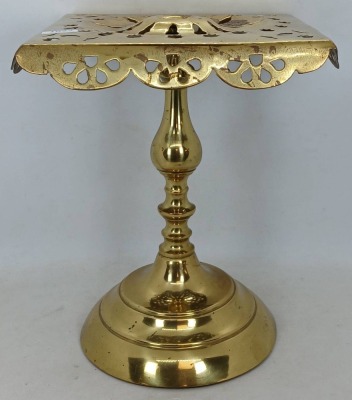 Brass Pedestal with Pierced Design - 2