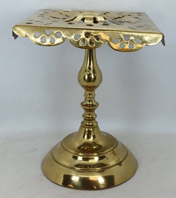 Brass Pedestal with Pierced Design - 3