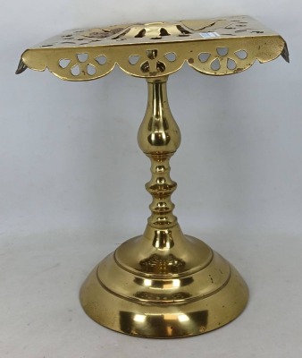 Brass Pedestal with Pierced Design - 5