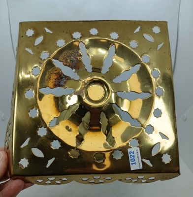 Brass Pedestal with Pierced Design - 8