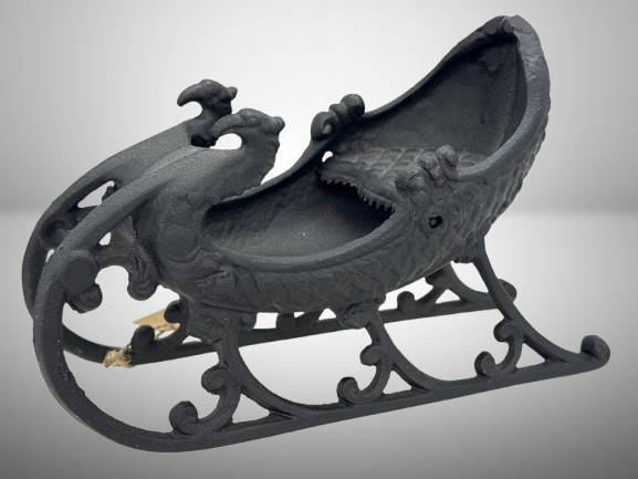 1960-1970's Reproduction Cast Iron Swan Sleigh