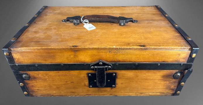 Wooden Trunk With Metal Hardware