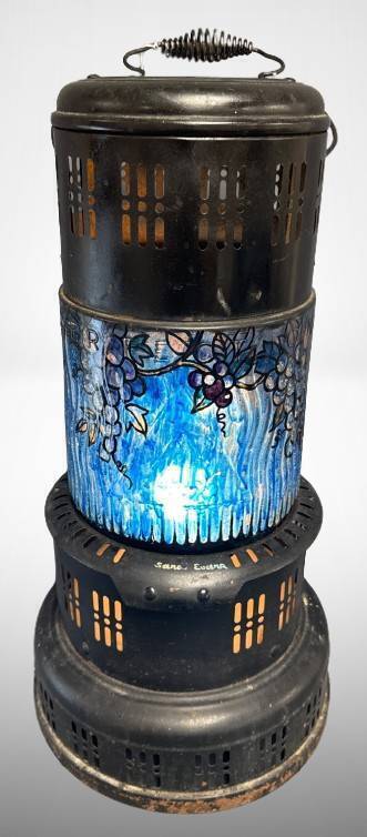 Perfection Heater with Hand Painted Glass