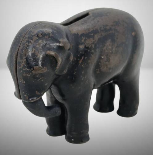 Cast Iron Elephant Still Bank