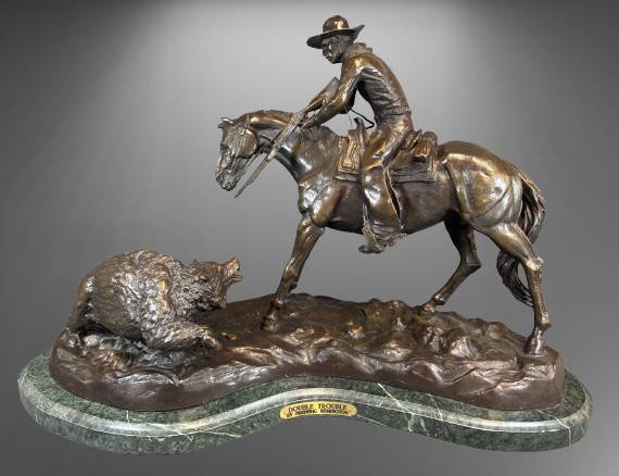 Bronze Sculpture "Double Trouble' by Remington