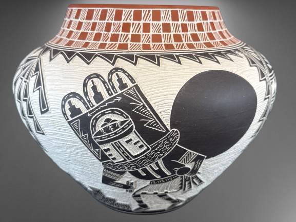 Acoma Pueblo Pottery with Geometric Detail