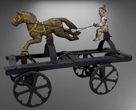 19th Century Cast Iron Horse-Drawn Toy