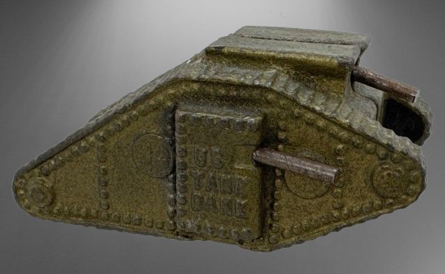 WWI-Era Cast Iron Tank Bank