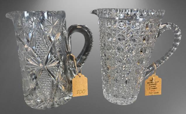 Two American Brilliant Cut Water Pitchers
