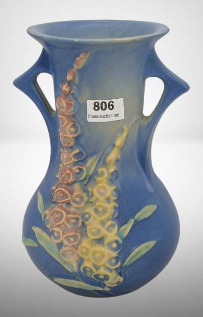 Roseville Foxglove 43-6" Vase, blue