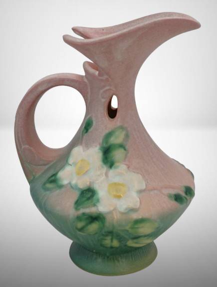 Roseville White Rose 981-6" Ewer in Pink