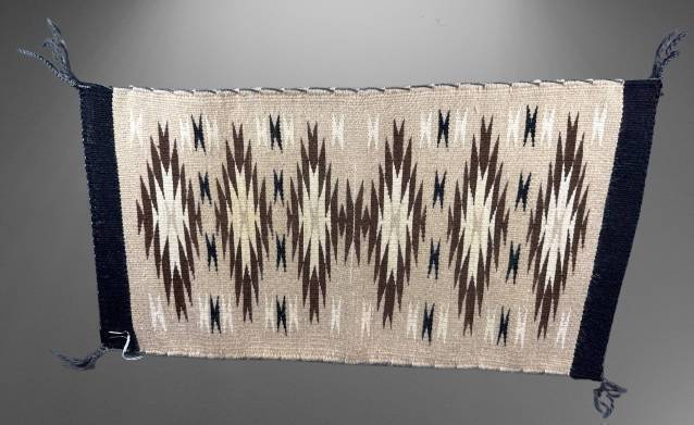 Woven Textile Rug with Geometric Design