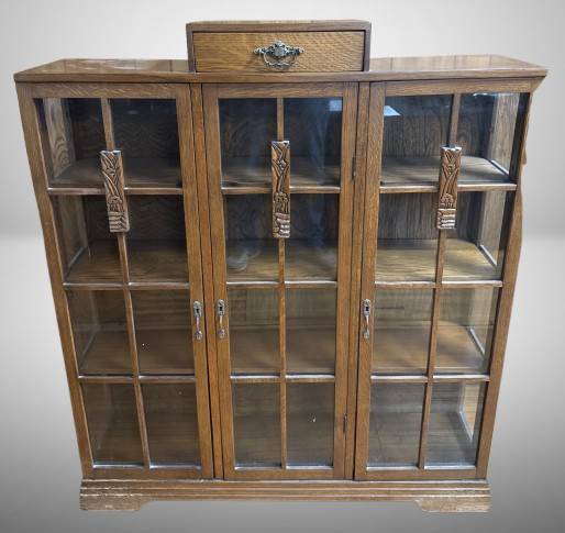 Wooden Display Cabinet with Glass Doors