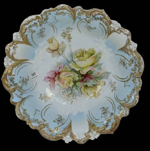 R.S. Prussia Floral Bowl with Roses
