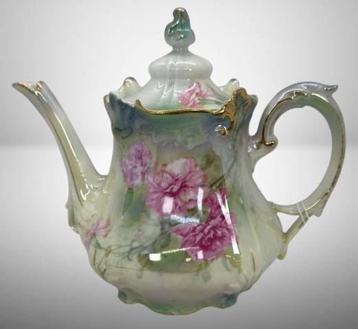 RS Prussia Floral Teapot With Lid