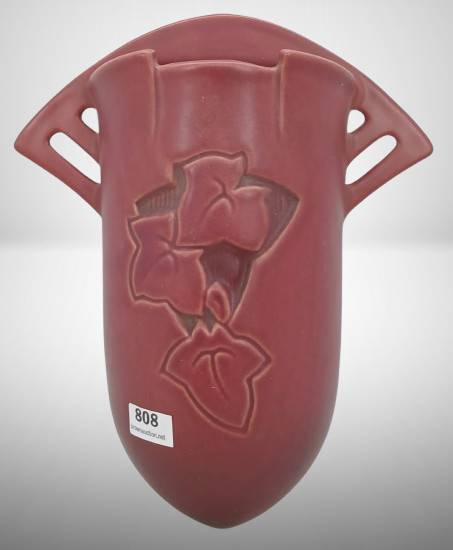 Roseville Silhouette 766-8" Wall Pocket, red