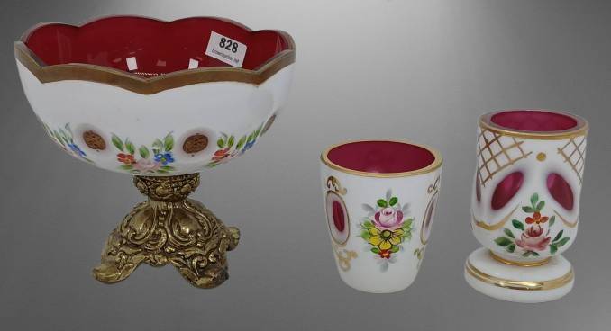 Czech Bohemian Glass Decor Set