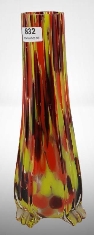 Hand-Blown Czech Art Glass Vase