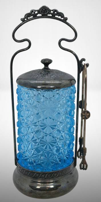 Victorian Pickle Castor with Silver-Plate Holder