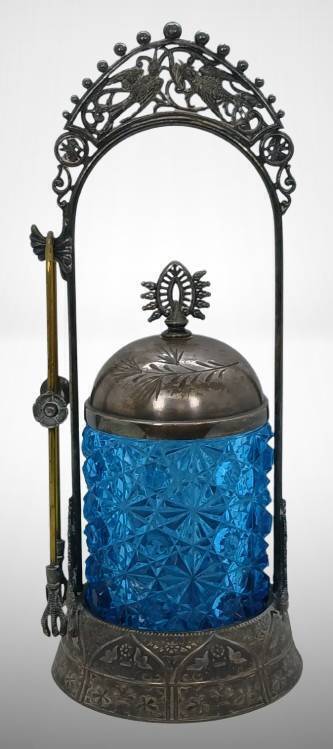 Victorian Pickle Castor with Silver-Plate Holder