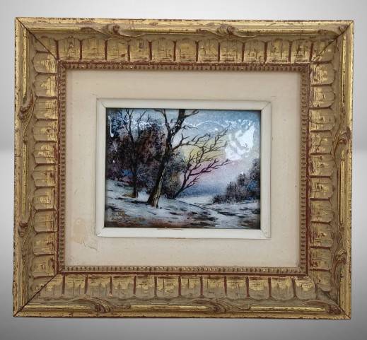 Limoges Winter Scene Framed Painting