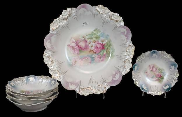 RS Prussia Icicle Mold Floral Berry Set