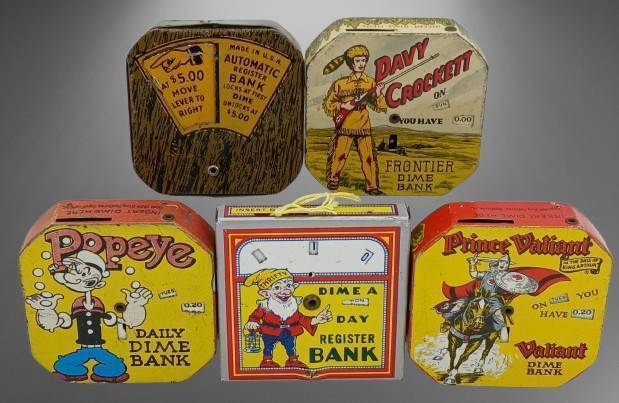 5 Dime Banks Featuring Iconic Characters