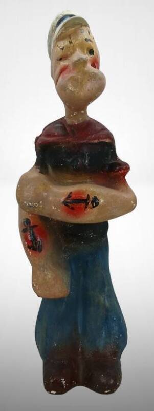 Popeye Chalk Figurine with Neck Damage