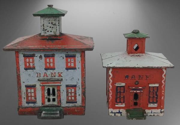 Cast Iron Bank Buildings with Cupolas