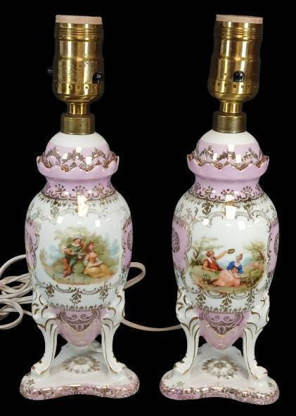 Prov Saxe Urn-Shaped Lamps