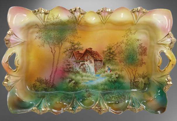 Unmarked Prussia Mill Scene Tray