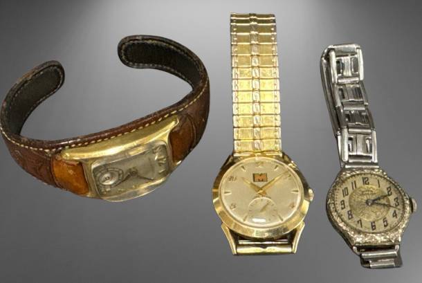 Three Gold-Filled Wristwatches