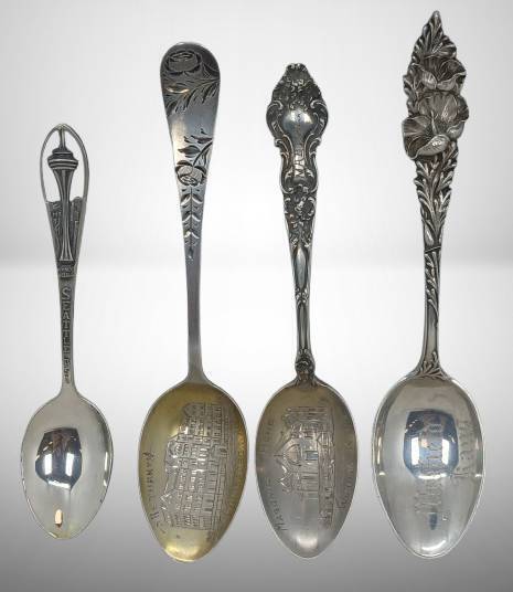 Four Sterling Silver Souvenir Spoons