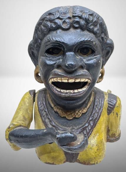 Early Reproduction Cast Iron "Dinah' Coin Bank