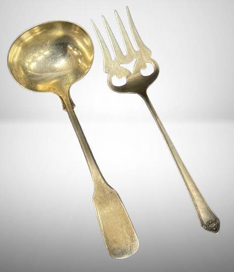 Sterling Silver Serving Fork and Ladle Set