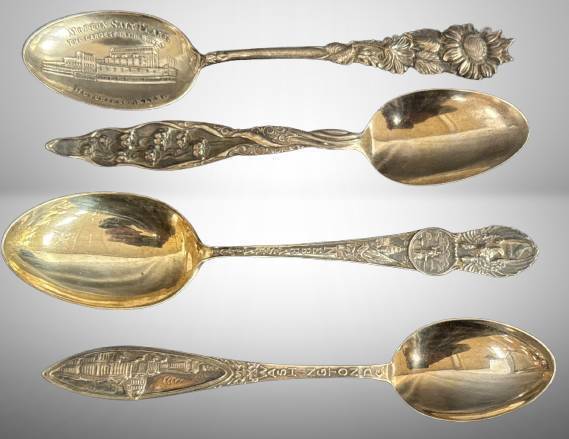Four Sterling Silver Souvenir Spoons