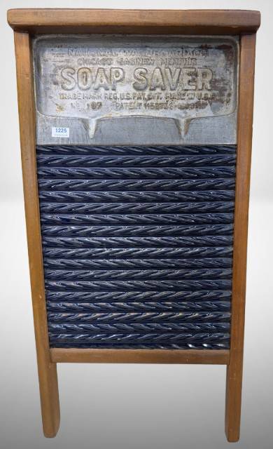 Soap Saver Washboard with Cobalt Glass