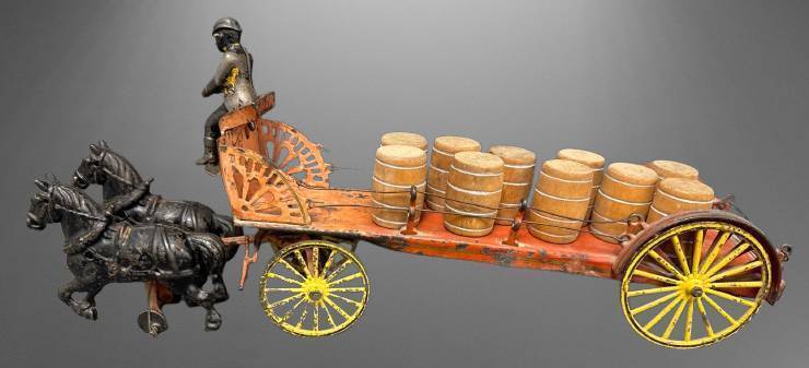 Wilkins Cast Iron Horse-Drawn Dray Wagon