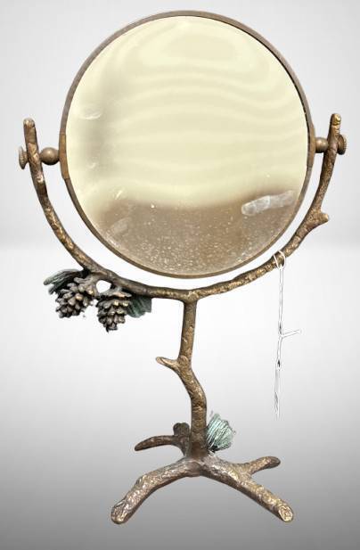 Double-Sided Shaving Mirror With Cast Iron Base