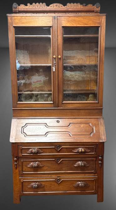 Walnut Secretary Bookcase