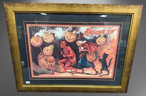 Framed Halloween Print by Raphael Tuck & Sons