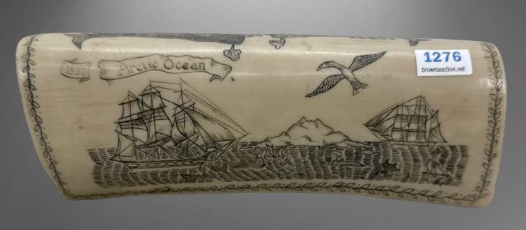 Scrimshaw-Carved Whale Tooth