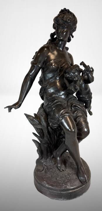 M. Moreau Cast Bronze Figure, 24 Inches Tall